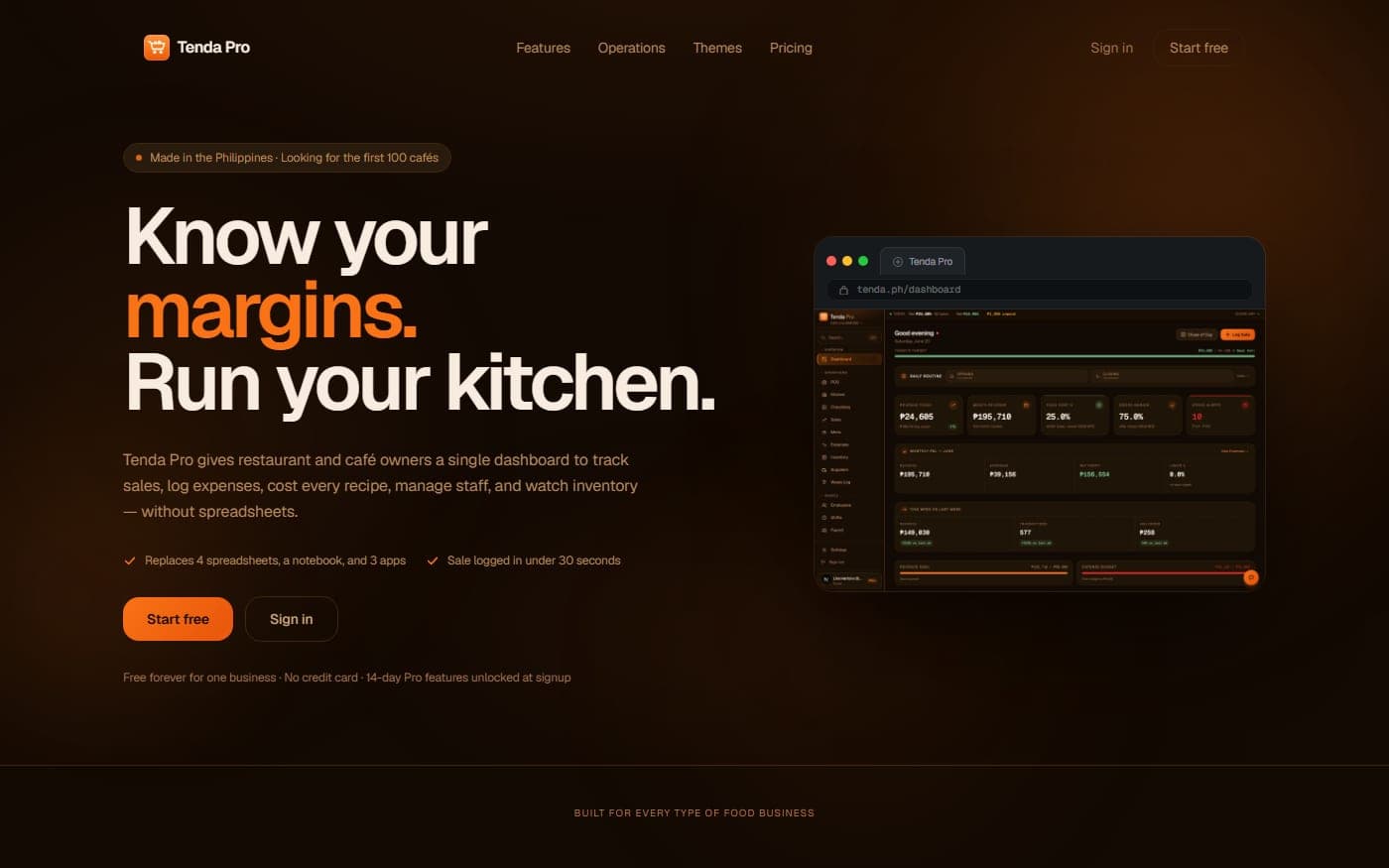 Tenda Pro homepage with its owner dashboard
